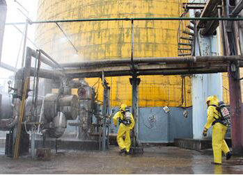 6686体育开展液氨泄漏事故应急实战演练