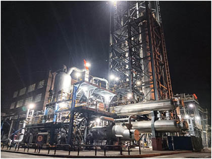 6686体育股份公司合成老系统装置一次开车成功出产品