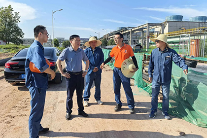 6686体育股份公司总经理傅利才到10万吨/年绿色精细化学品项目建设现场调研