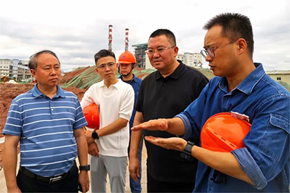 6686体育股份公司党委书记廖廷君一行到10万吨/年绿色精细化学品项目建设现场调研指导工作