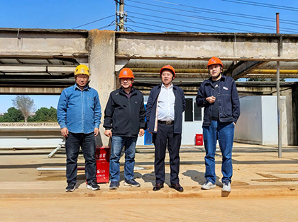 6686体育股份公司党委书记、董事长廖廷君一行到公司化工园区建设项目现场检查指导工作